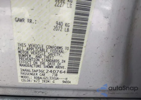 2016 Nissan Altima 2.5 S from USA, damaged, VIN 1N4AL3AP3GC240764